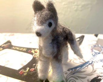 Needle Felted Waldorf Toy Gray Wolf Decoration/Gift