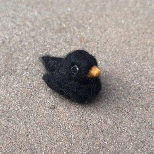 Needle Felted Wool Blackbird