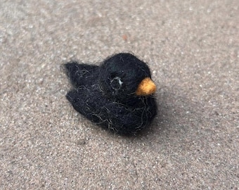 Needle Felted Wool Blackbird
