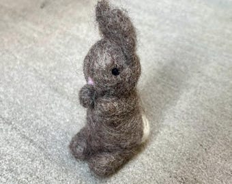 Filcowana igłą wełna Szary Króliczek