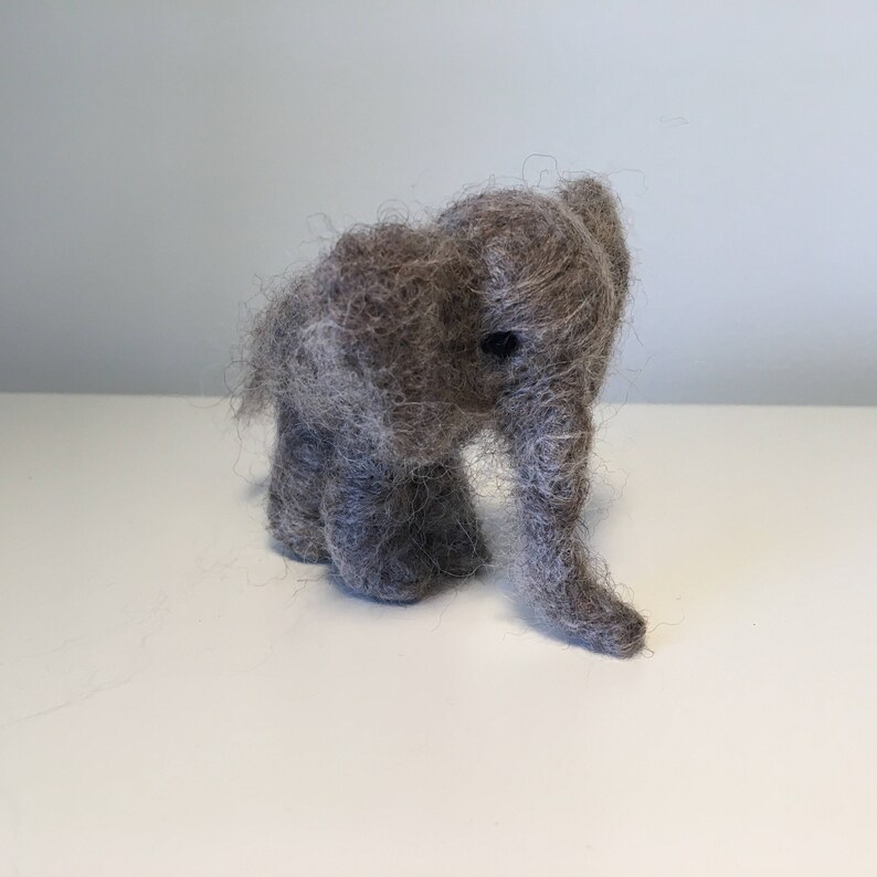 toy decoration Waldorf gray gift wool elephant Needle felted