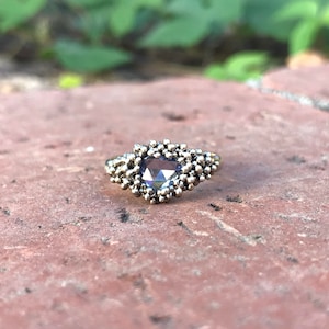 color-changing rose cut sapphire ring. Size 5.5 Sterling Silver