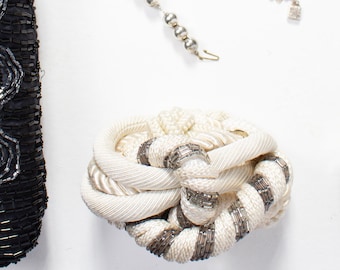 Knotted Rope & Bugle Bead Belt
