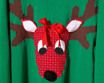 Patchwork Reindeer Sweatshirt