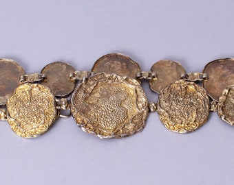 gold color 39 brass and metal vintage 60s-70s adjustable chain Brass belt