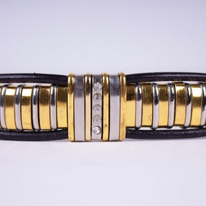 Metal Embellished Leather Statement Belt image 2