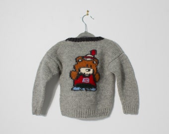 Kid's Hand Knit Teddy Sweater