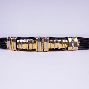 Metal Embellished Leather Statement Belt image 1