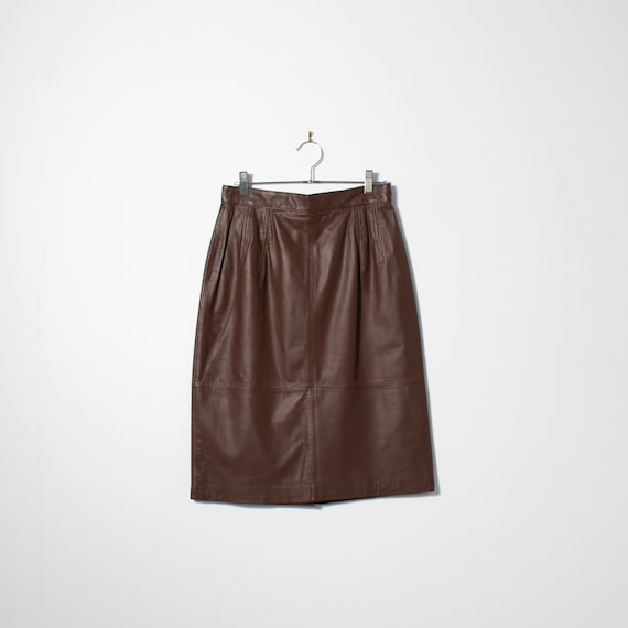 Evan Davies Leather Pencil Skirt