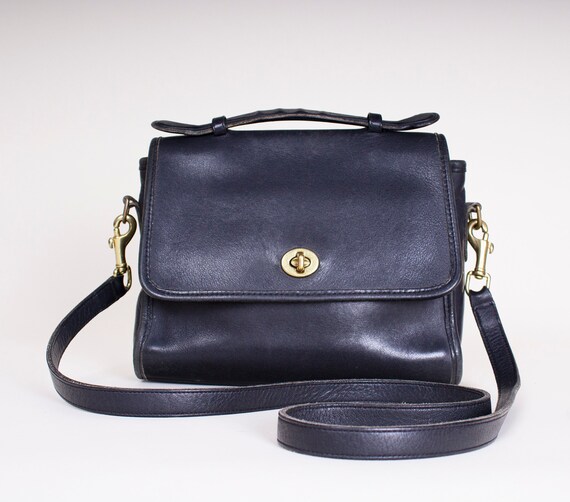 Vintage // Coach // 80s // Court // Navy // Blue /