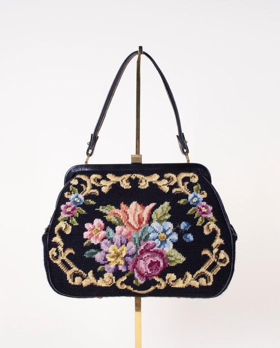 A Vintage / 50s / 60s / Black / Rainbow / Floral /