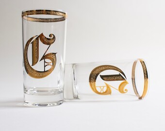 22kt Gold Old English G Highball Glasses