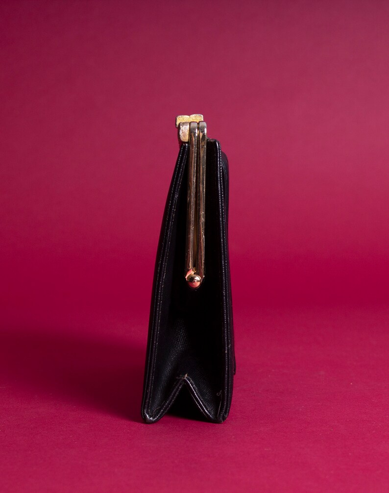 Vintage After Five Clutch / Black / Vinyl Clutch / Vintage Etsy