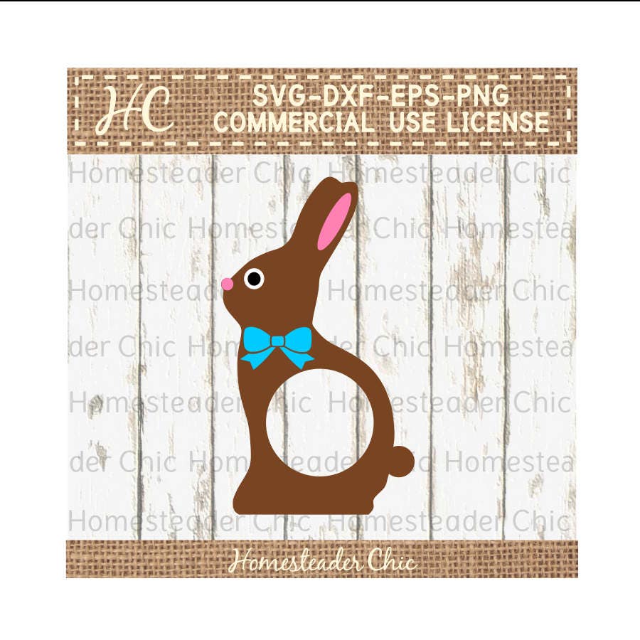 Download Chocolate Bunny Monogram SVG Monogram Frame SVG Easter | Etsy