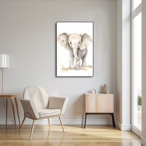 Create a Whimsical Nursery with Baby Elephant Wall Prints: Ideal for Adding Charm to Your Baby&#39;s Room - Digital Download - 5 Sizes Available