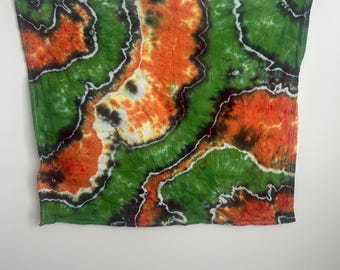 Hand Dyed Tea Towel, Geode Pattern Cotton Kitchen Towel, 27x27 Tie Dye Home Decor, One of a Kind Housewarming Gift