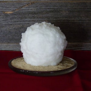 Winter Hand Packed Sparkling Snowball Candle Decoration