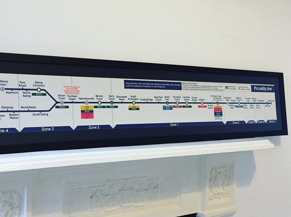 London Underground Original Tube Map Northern Line Diagram Art 