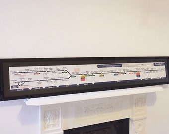 Londoner U-Bahn Piccadilly Line Diagram Tube Map Kunstdruck Poster
