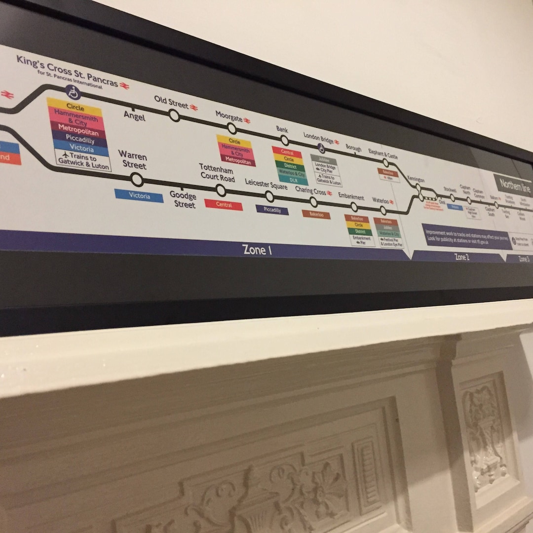 London Underground Original Tube Map Northern Line Diagram Art 