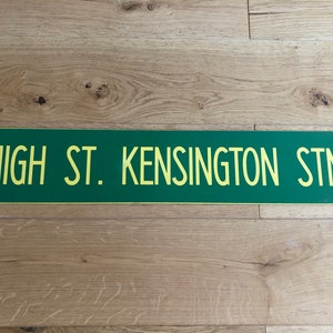 London Underground Vintage Original Tube Destination Plate Kensington / Edgware Rd - Art / Poster / Reclaimed