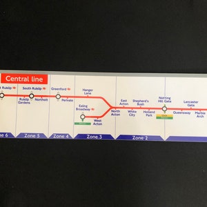 Londoner U-Bahn Original Tube Map Line Map 1990er Jahre Kunstdruck Poster