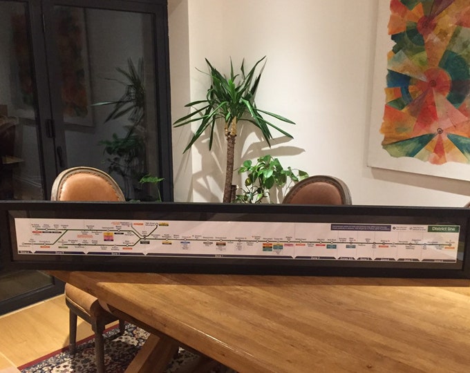 London Underground Original Print District Line Carriage Diagram Tube Map Art Print Poster - Rare