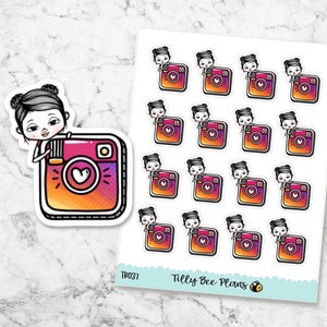 Tilly Hand Drawn Character Planner Stickers - Social Media Icon - IG Sticker - TB037