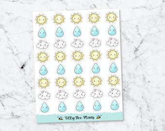 Deco Kawaii Weather Planner Stickers