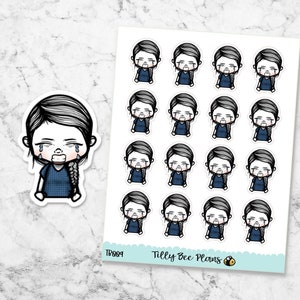 Tilly Hand Draw Character Planner Stickers - Crying - Sad - Upset TB009