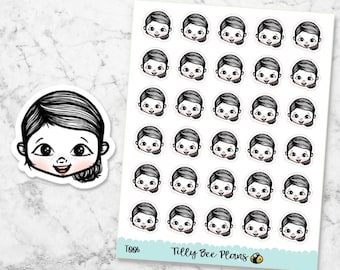 Tilly Character Planner Stickers - Emotis - Emoji - Feelings - Happy - Smiling - Fun - T006