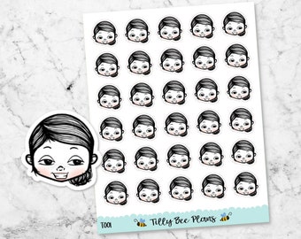 Tilly Character Planner Stickers - Emotis - Emoji - Feelings - Happy - Amused - T001