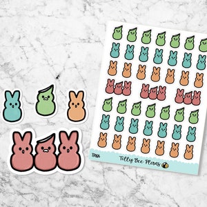 Tilly Hand Drawn Character Planner Sticker - Marshmallow Bunnies - TB106