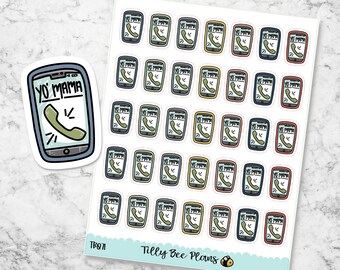 Hand Drawn Planner Sticker - Yo Mama Phone - TB071