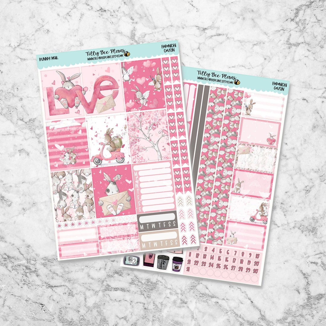 Bunny Mail Hobonichi Cousin Weekly Planner Sticker Kit - Etsy