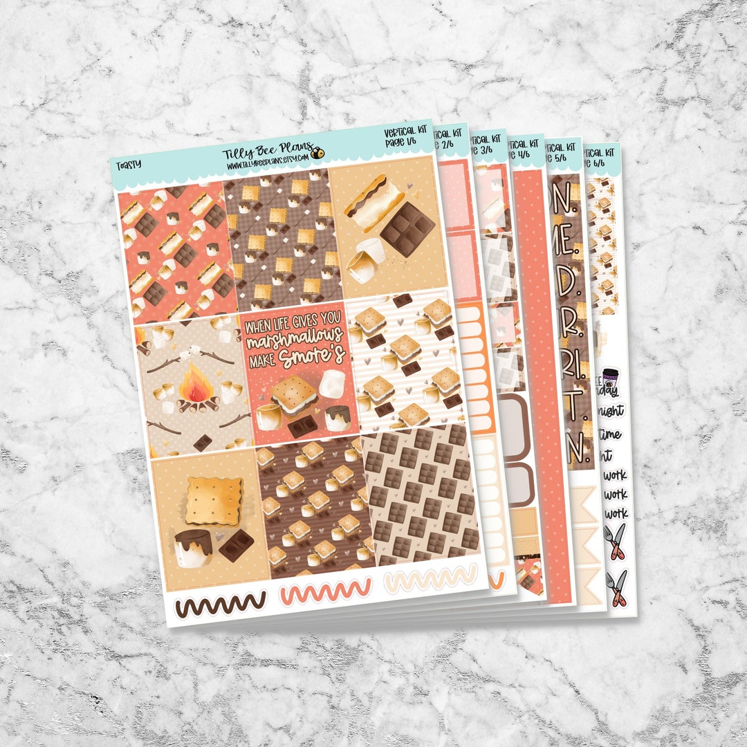 Toasty Vertical Weekly Planner Sticker Kit - Etsy