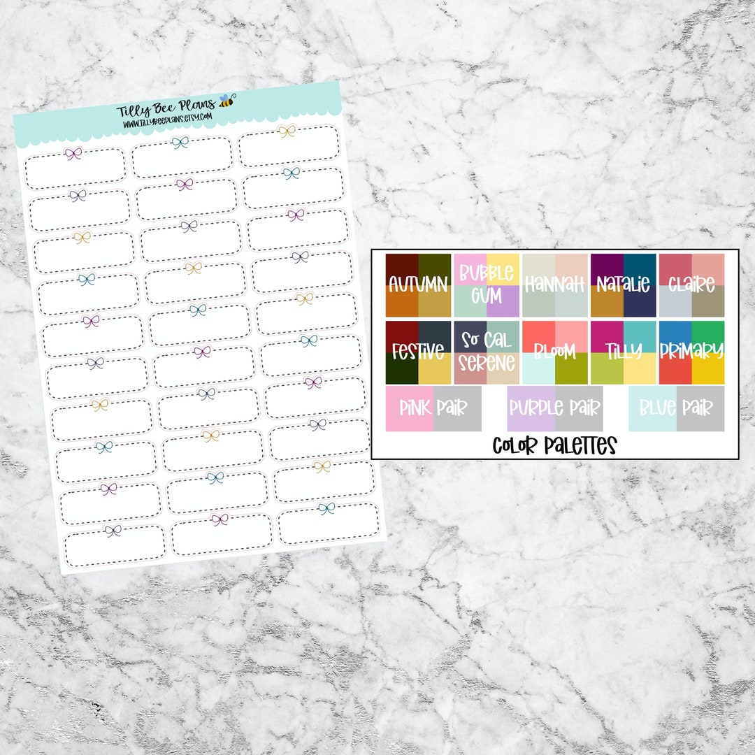 Functional Planner Sticker Bow Quarter Box - Etsy