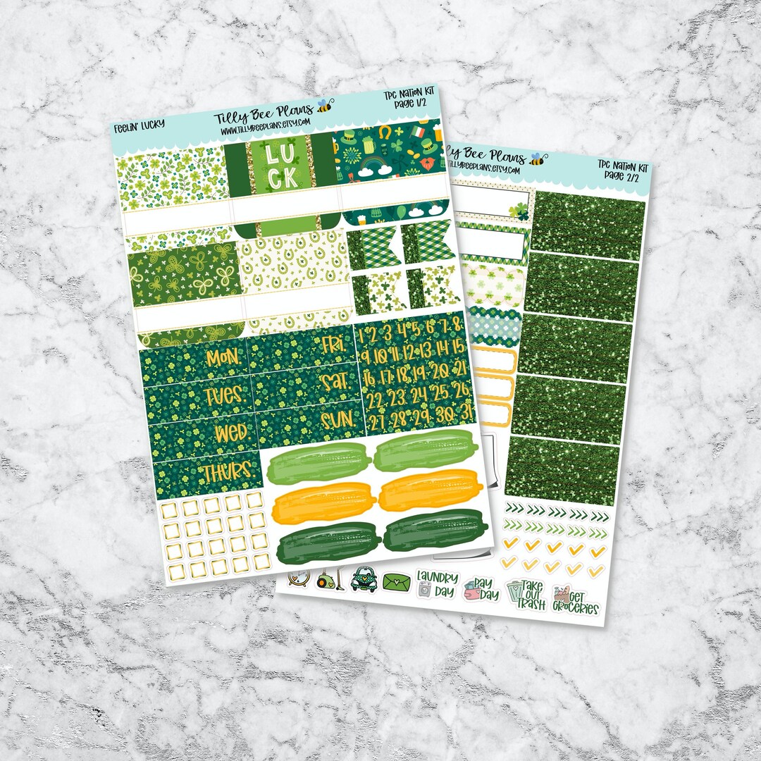 Feelin' Lucky TPC Nation Weekly Planner Sticker Kit - Etsy