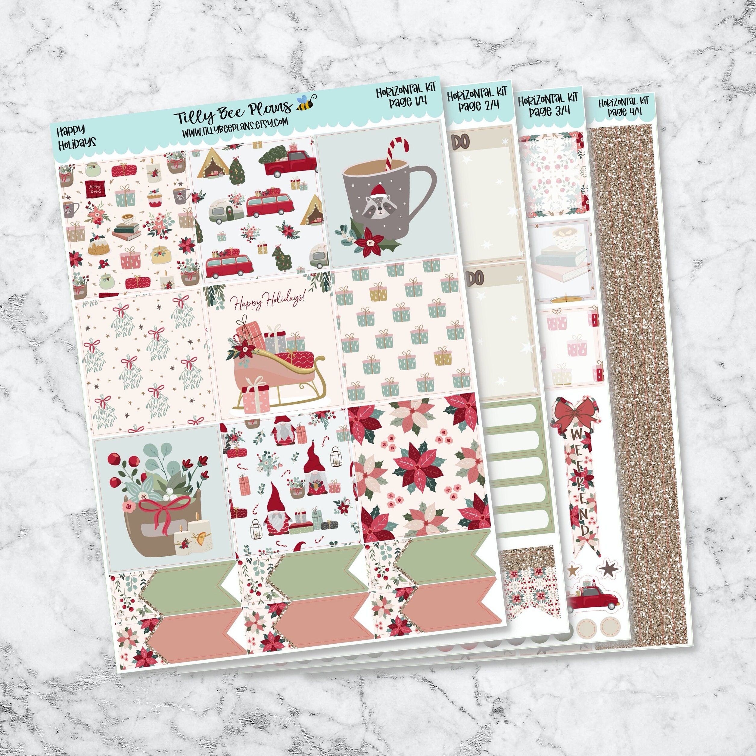 Paper & Party Supplies Horizontal Weekly Planner Sticker Kit Happy ...