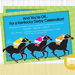 Kentucky Derby Invitation. Horse Racing, digital invitation, printable invite
