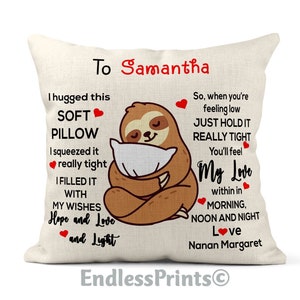 HUG CUSHION Sending Hugs Pillow Nan Nanna Birthday Gift Grandma Christmas Present Nanny Cushion Gran Miss You Present Nan Nannie Granny