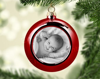 Personalised Photo Christmas Bauble - 6 Colours To Choose From - Personalised With Your Image. Christmas Decor