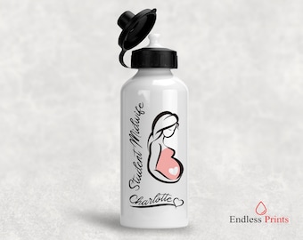 Student midwife nurse water bottle. Midwife in the making university student nurse midwife to be future midwife