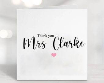 Personalised Thank You Teacher Card, For The Best Teacher Card, End of Term Gift, Teaching Assistant Card, End of School