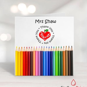 Cartão de agradecimento personalizado do professor, para o melhor cartão de professor, presente de fim de período, cartão de assistente de ensino, fim de aula