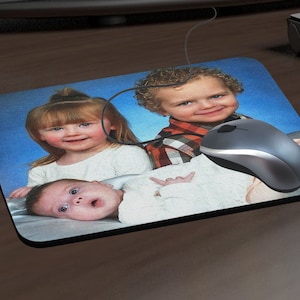 Personalised Photo and (or) Text Mouse Mat - Personalised With Image - Computer Mouse Mat PAd Photo Gift PC Gift