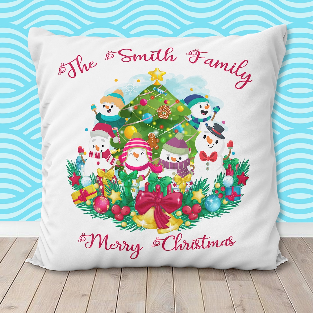 Christmas Cushion Snowman Santa Family Christmas Cushion Pillow