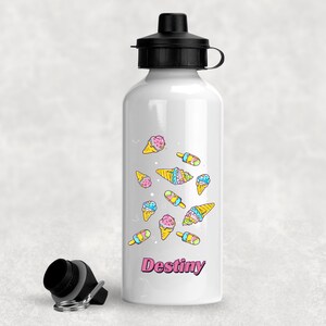 Botella de agua de helado personalizada Nombre inicial Niñas Niños 500ml Niños Botella de bebidas de agua para niños