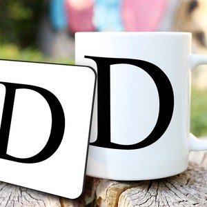 Letra do alfabeto nome inicial caneca copo inicial um conjunto de presente de café/chá2