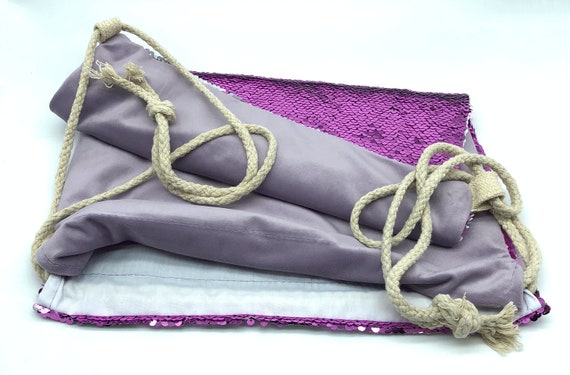 personalised unicorn sequin drawstring bag